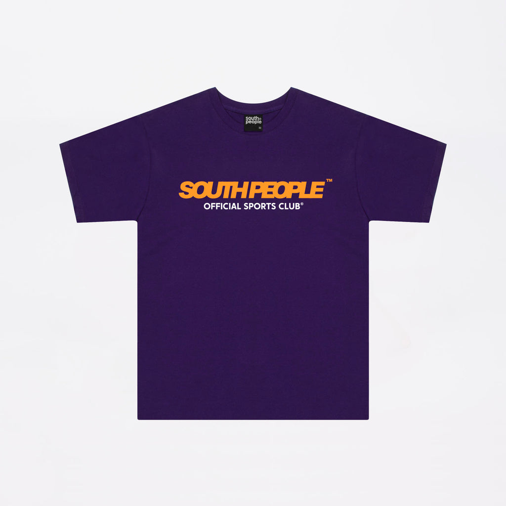 Camiseta color morado logo south people