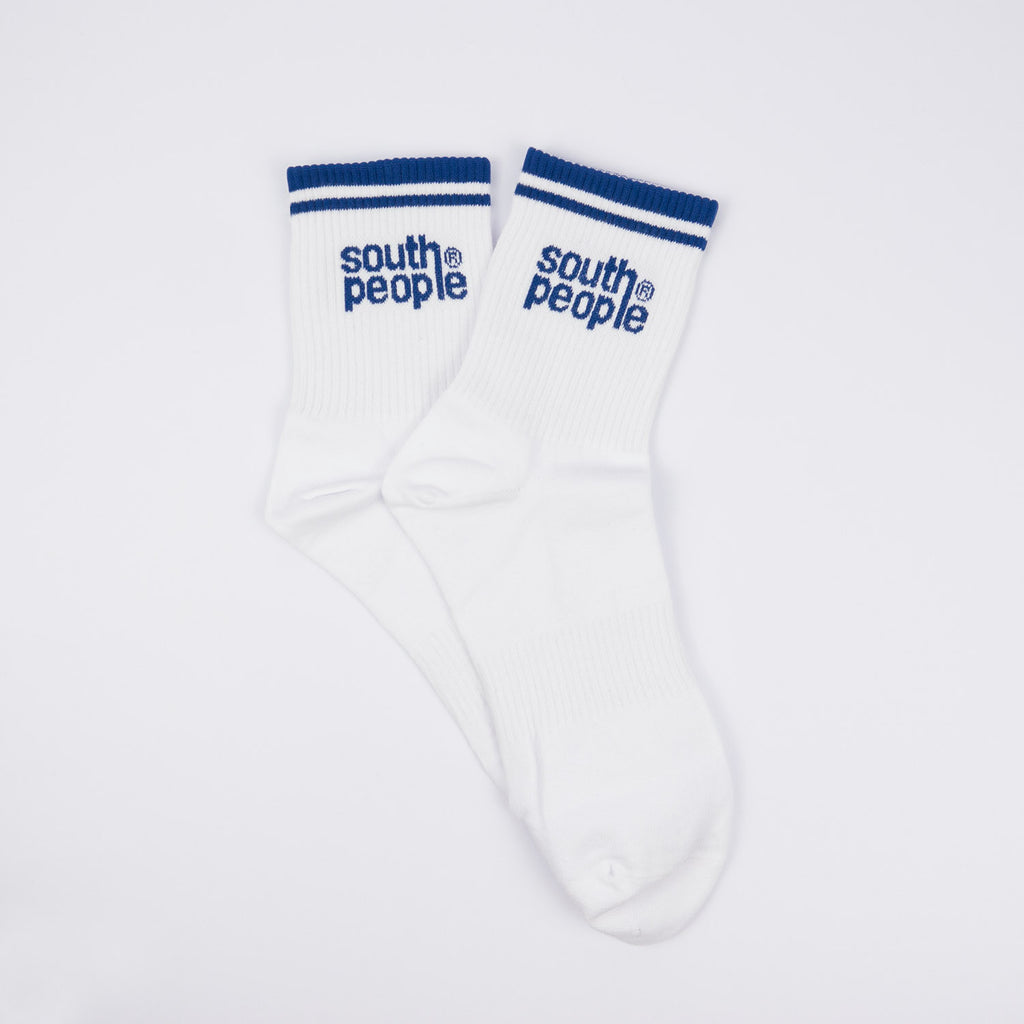 Calcetines blancos logo azul south people