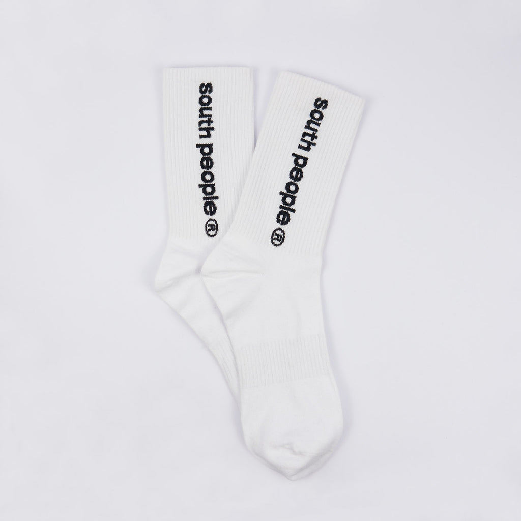 Calcetines blancos logo negro south people